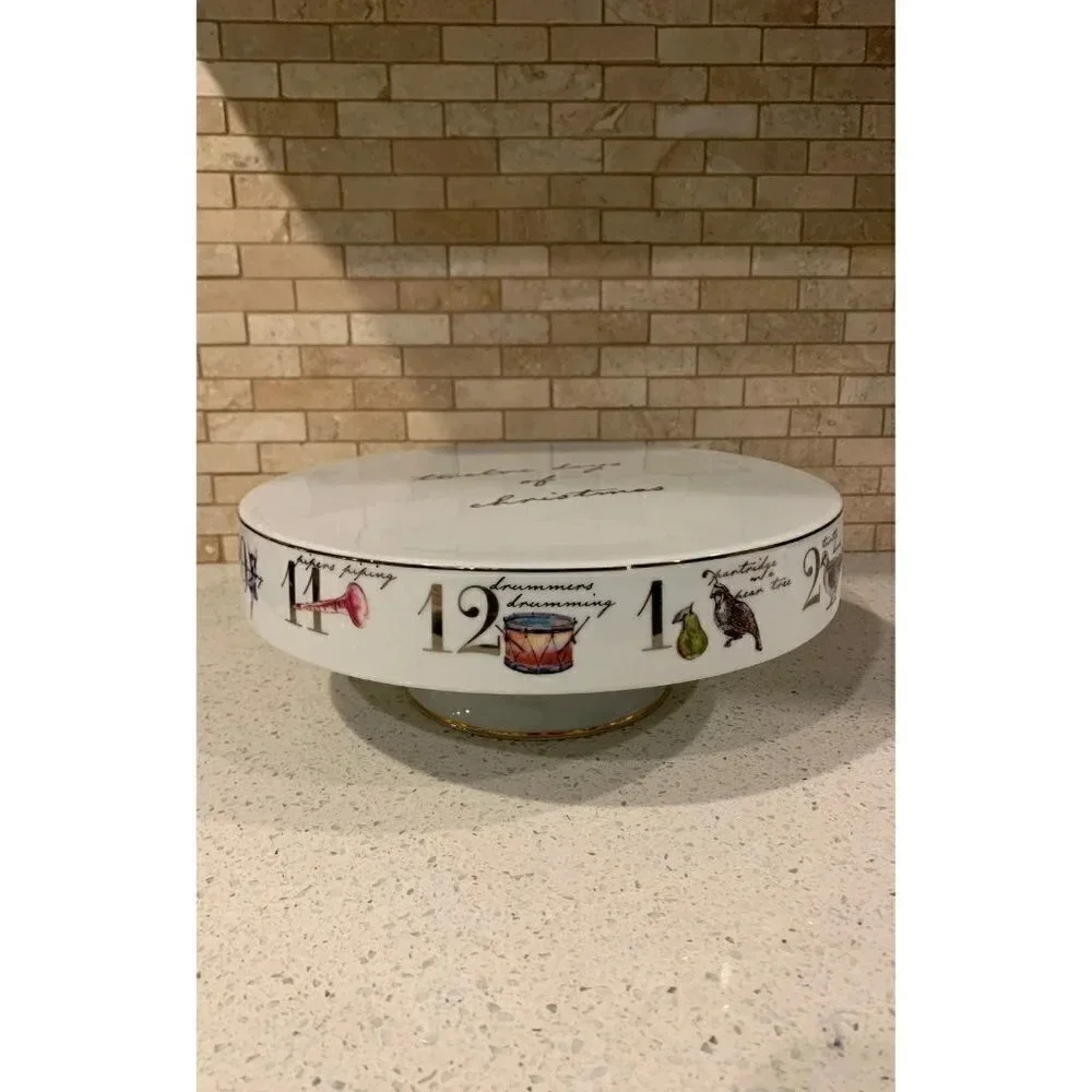 12‎ Days of Christmas Pedestal Porcelain Stand